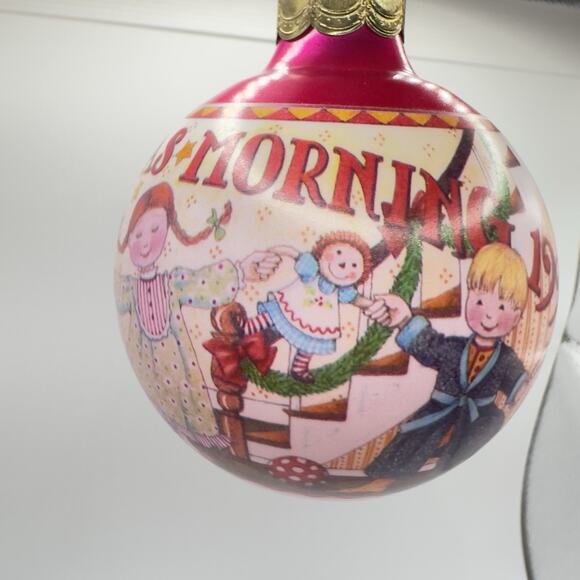 Hallmark Ornament Mary Engelbreit “Christmas Morning 1993” Glass Ball Holiday - Picture 2 of 10